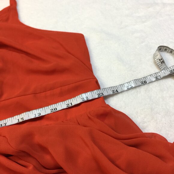 New! Torrid Maxi Tank Dress 4X Plus Orange Chiffon Embroidered Cross Back - Picture 9 of 15